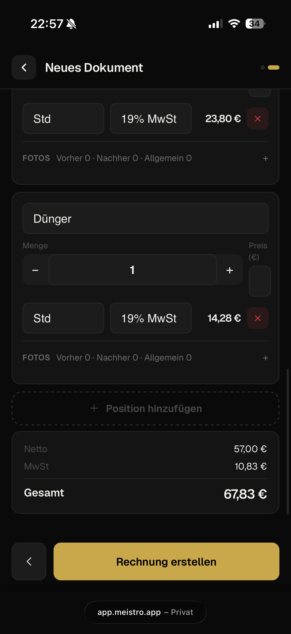 MEISTRO Positionen